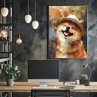 Joyful Shiba Inu Impressionistic Artistic Animal Poster PosterGoat