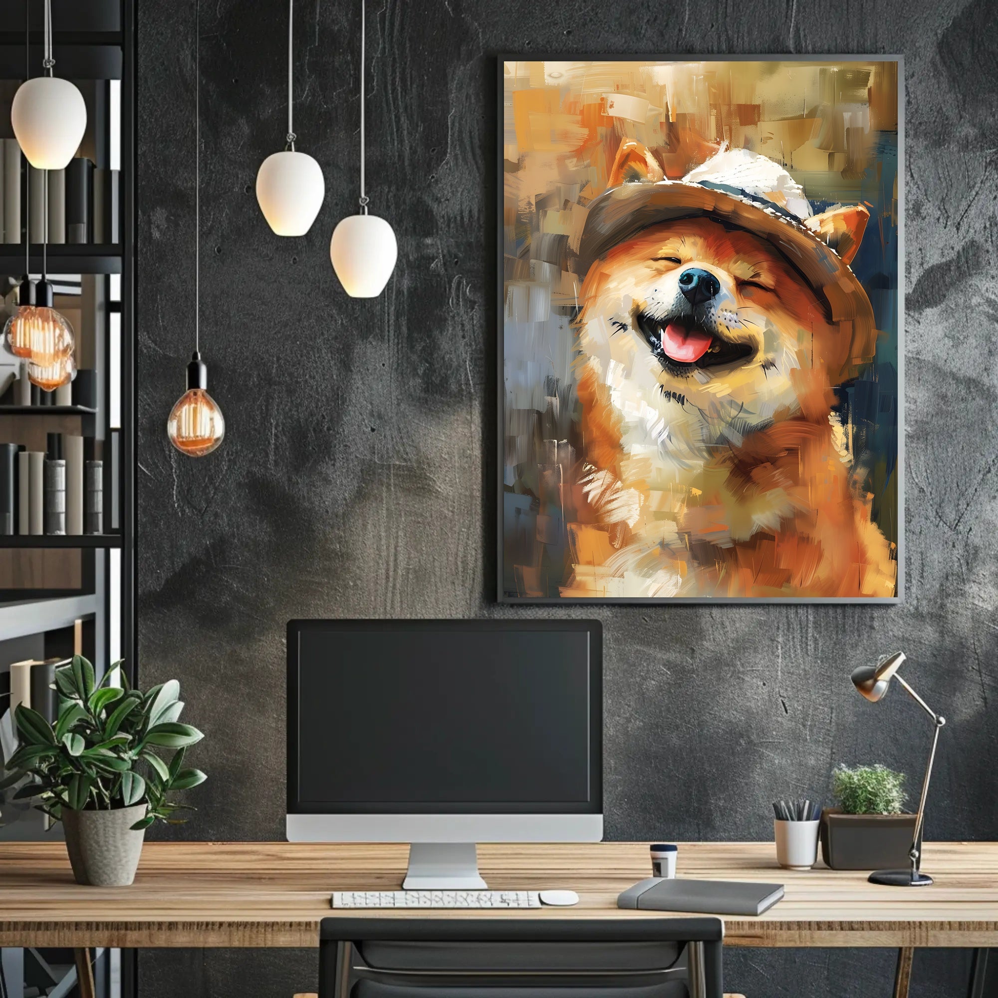 Joyful Shiba Inu Impressionistic Artistic Animal Poster PosterGoat