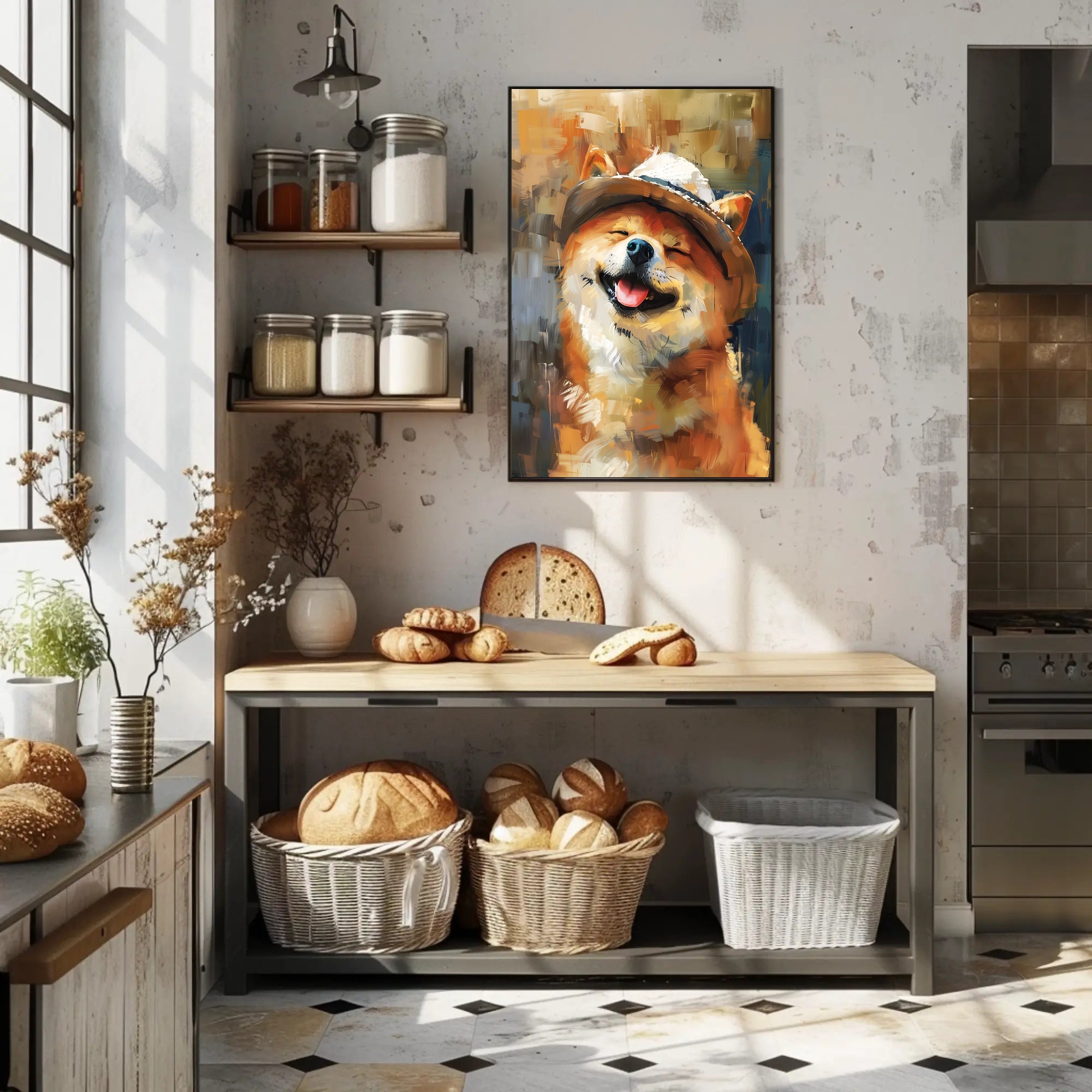 Joyful Shiba Inu Impressionistic Artistic Animal Poster PosterGoat