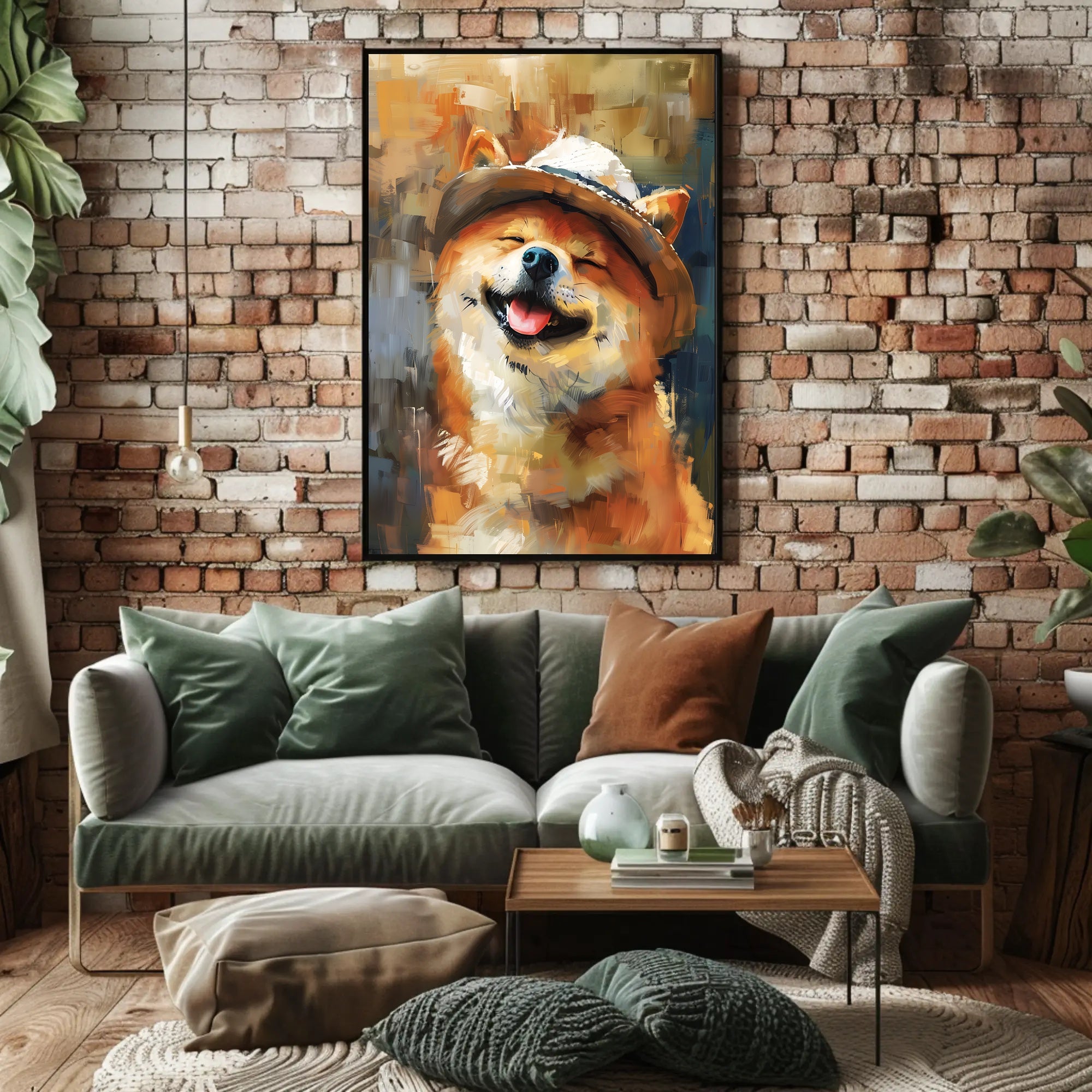 Joyful Shiba Inu Impressionistic Artistic Animal Poster PosterGoat
