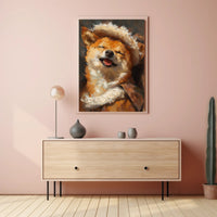 Joyful Shiba Inu Wearing Hat Animal Poster PosterGoat