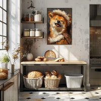 Joyful Shiba Inu Wearing Hat Animal Poster PosterGoat