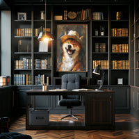 Joyful Shiba Inu in Fedora - Animal Poster PosterGoat