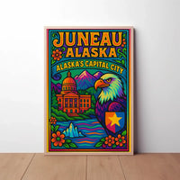 Juneau Alaska Bold Pop Art Travel Poster PosterGoat
