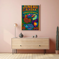 Juneau Alaska Bold Pop Art Travel Poster PosterGoat