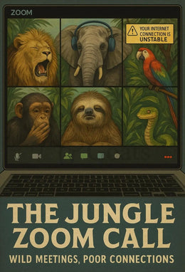 Jungle-Themed Virtual Meeting Animal Poster PosterGoat