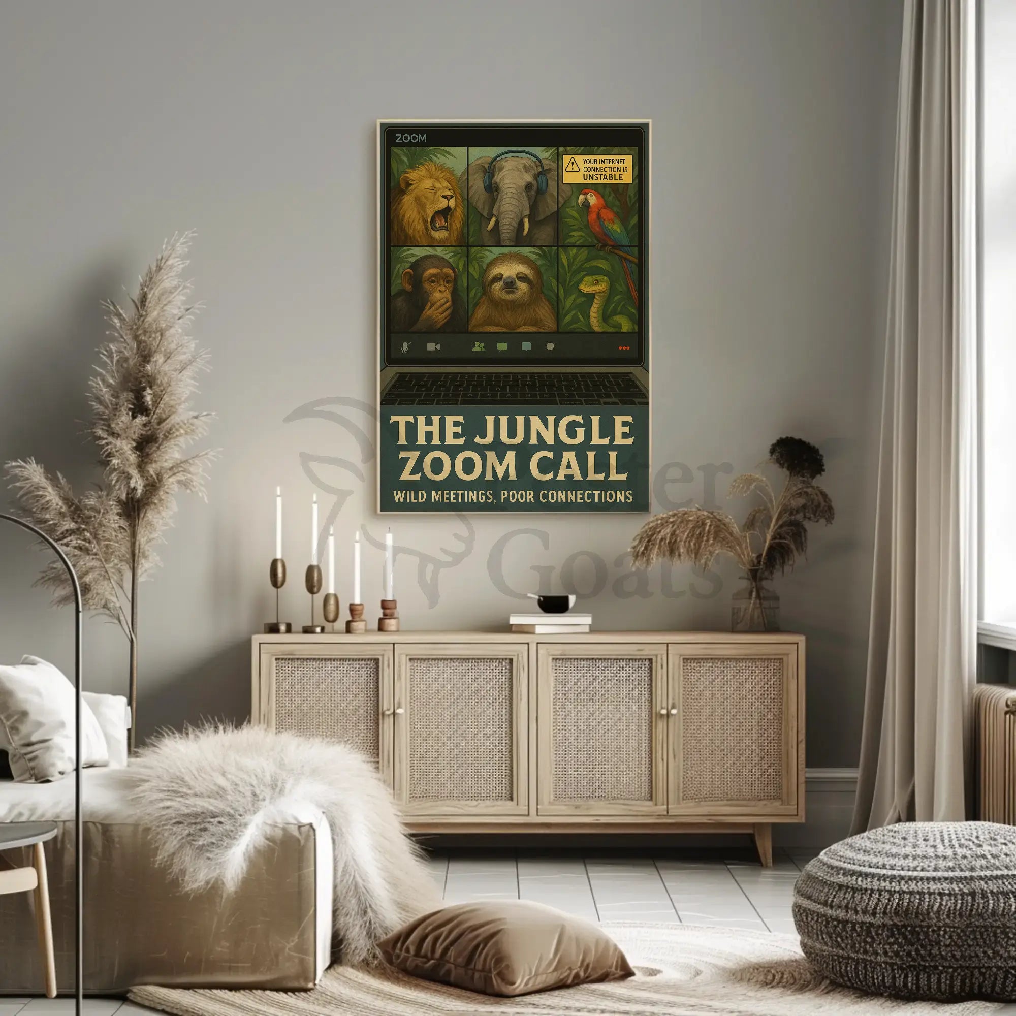 Jungle-Themed Virtual Meeting Animal Poster PosterGoat
