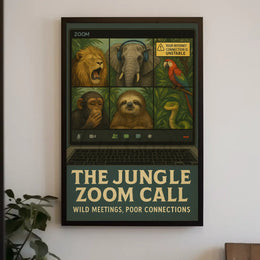 Jungle-Themed Virtual Meeting Animal Poster PosterGoat