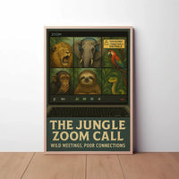 Jungle-Themed Virtual Meeting Animal Poster PosterGoat