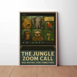 Jungle-Themed Virtual Meeting Animal Poster PosterGoat
