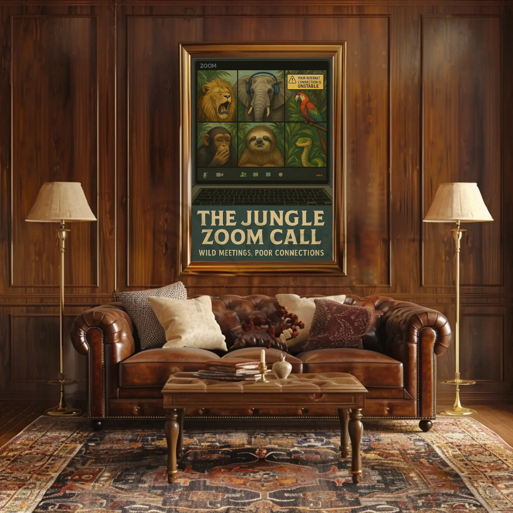 Jungle-Themed Virtual Meeting Animal Poster PosterGoat