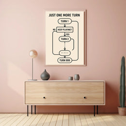 Just One More Turn Gaming Flowchart Pop Culture Poster PosterGoat