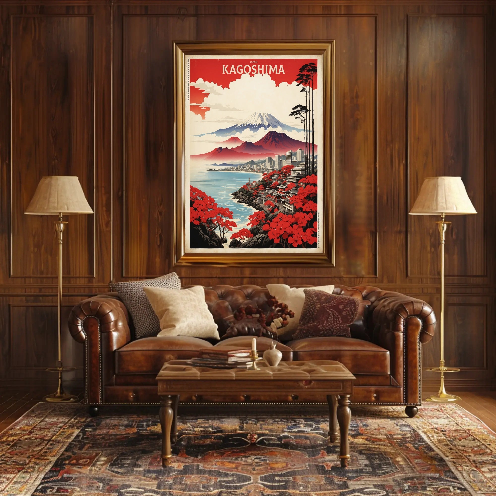Kagoshima Cherry Blossoms Scenic Travel Poster PosterGoat