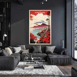 Kagoshima Cherry Blossoms Scenic Travel Poster PosterGoat