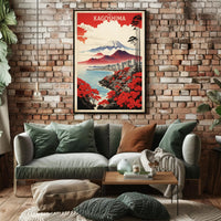 Kagoshima Cherry Blossoms Scenic Travel Poster PosterGoat