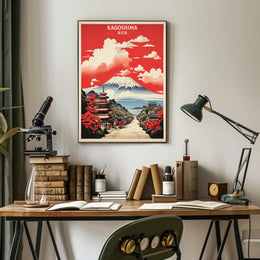 Kagoshima's Vibrant Scenic Beauty Travel Poster PosterGoat