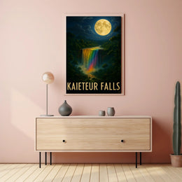 Kaieteur Falls Fantasy Nightscape: A Mystical Waterfall Poster PosterGoat