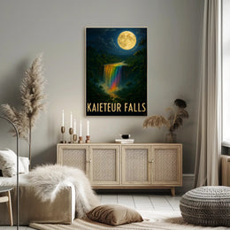 Kaieteur Falls Fantasy Nightscape: A Mystical Waterfall Poster PosterGoat