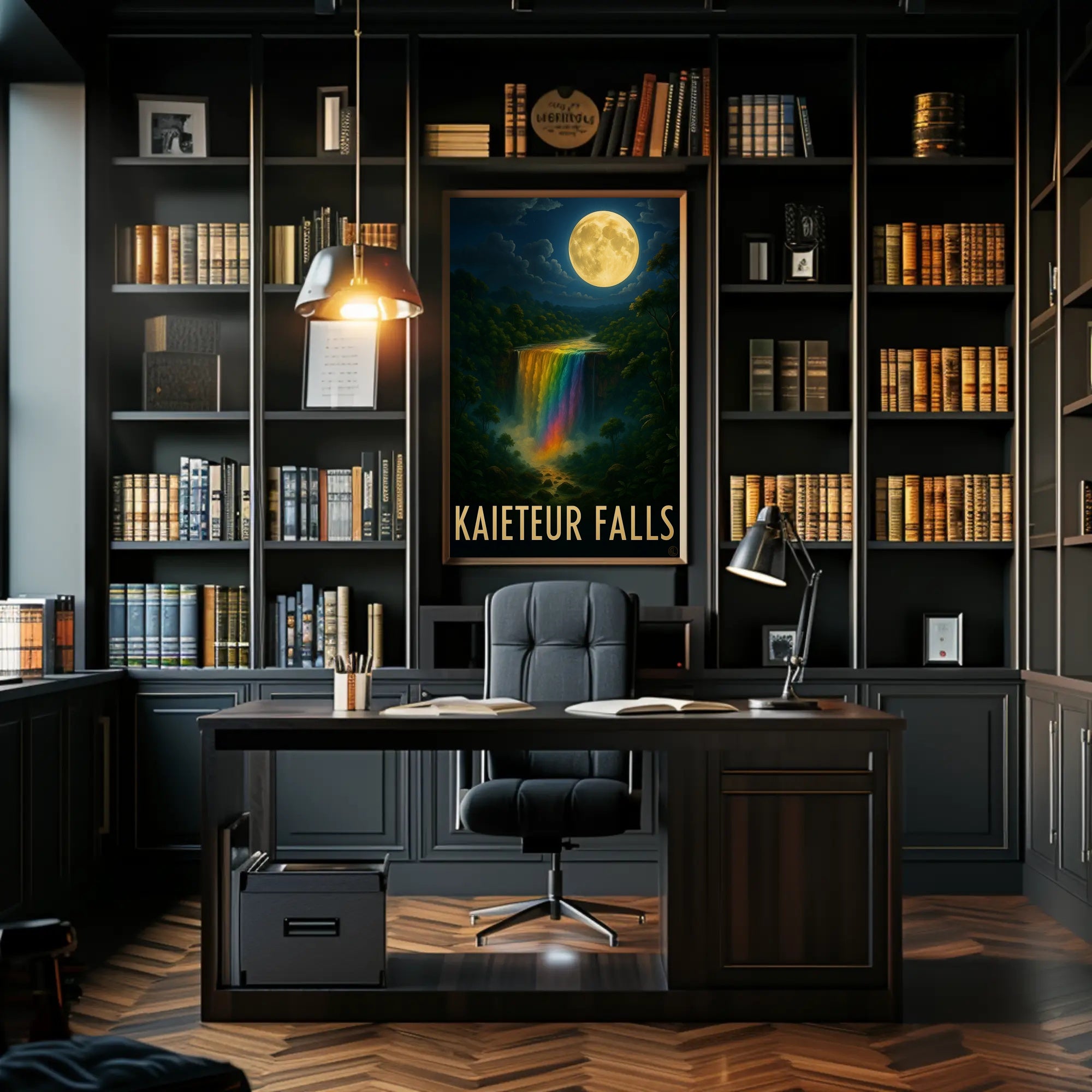Kaieteur Falls Fantasy Nightscape: A Mystical Waterfall Poster PosterGoat