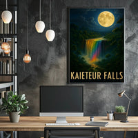 Kaieteur Falls Fantasy Nightscape: A Mystical Waterfall Poster PosterGoat