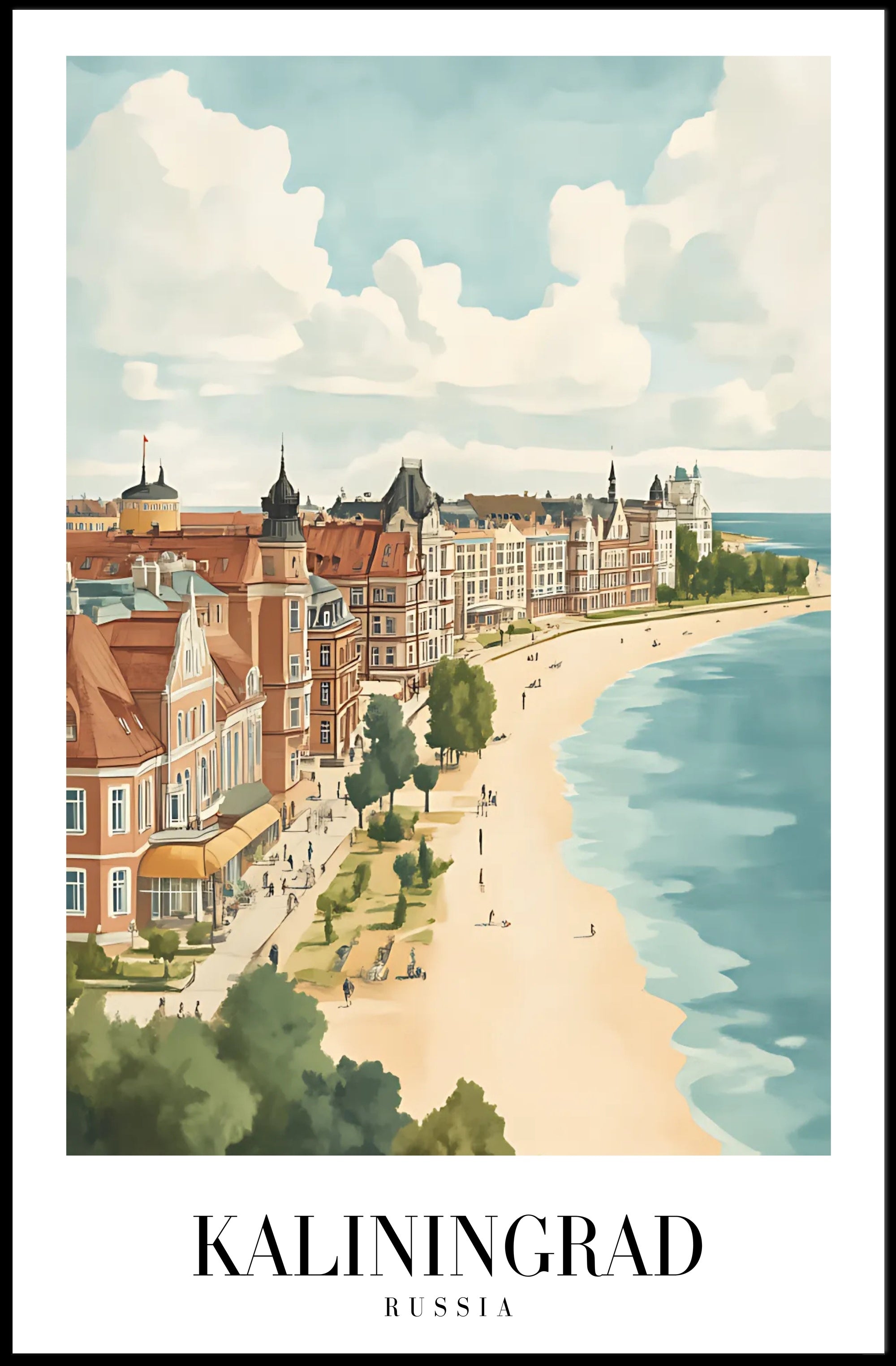 Kaliningrad Coastal Charm: Vintage Travel Poster PosterGoat