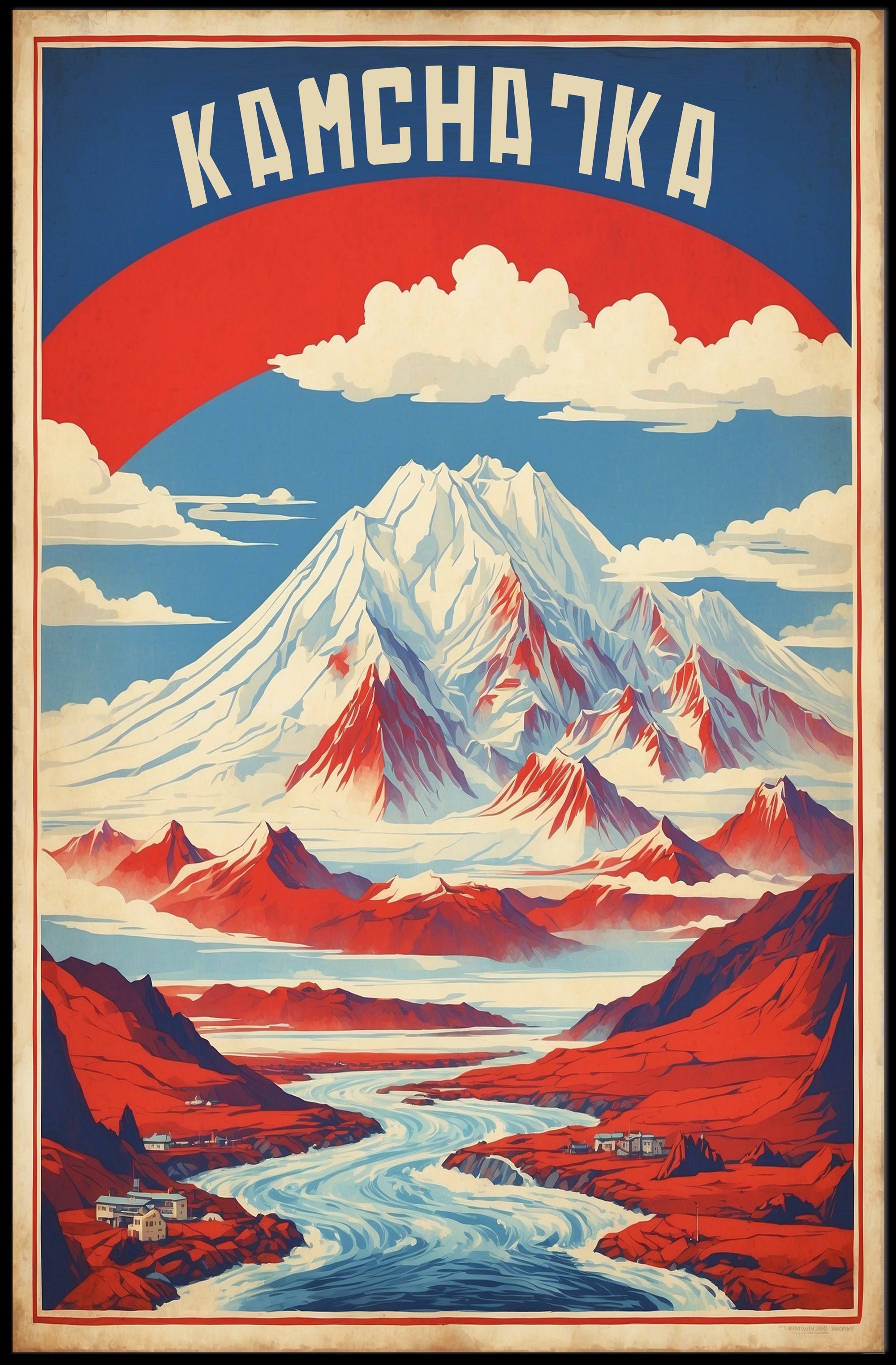 Kamchatka Peninsula Vintage Travel Poster PosterGoat