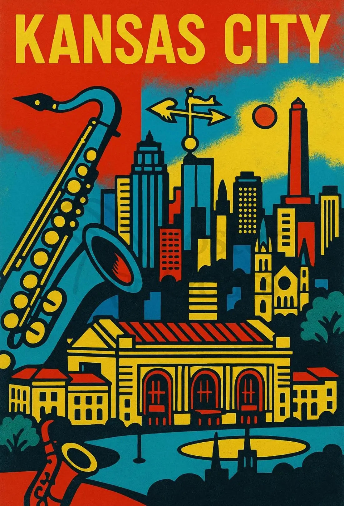 Kansas City Jazz Heritage Art Print Cultural Poster PosterGoat