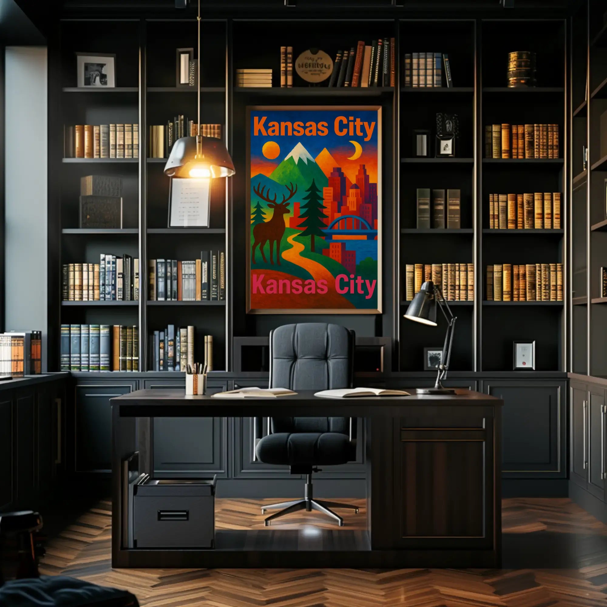 Kansas City Nature Fusion Travel Poster PosterGoat