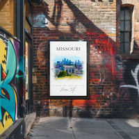 Kansas City Skyline Watercolor Travel Poster PosterGoat