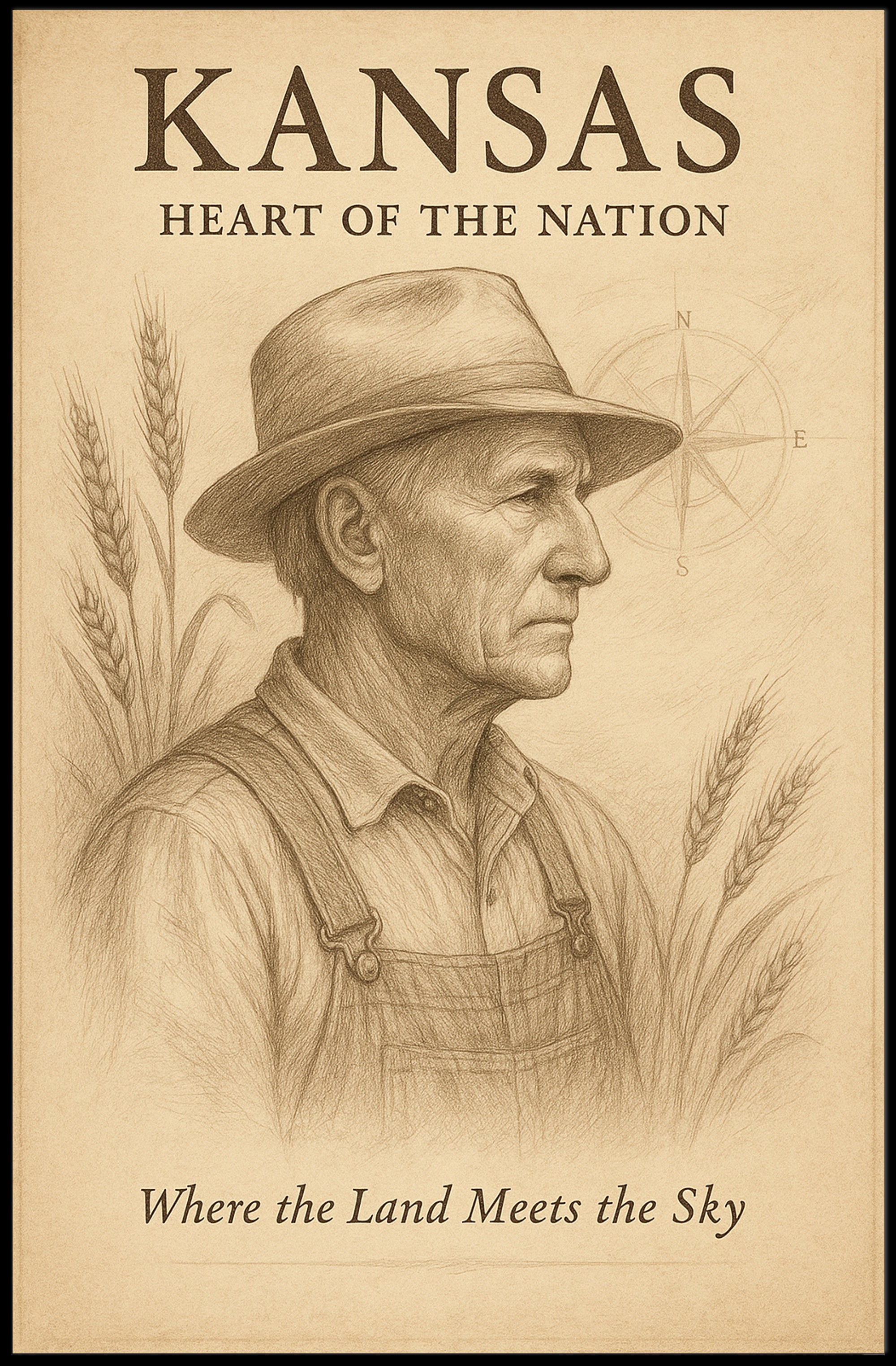 Kansas Heart of the Nation Poster PosterGoat