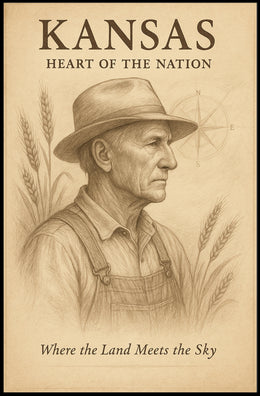 Kansas Heart of the Nation Poster PosterGoat