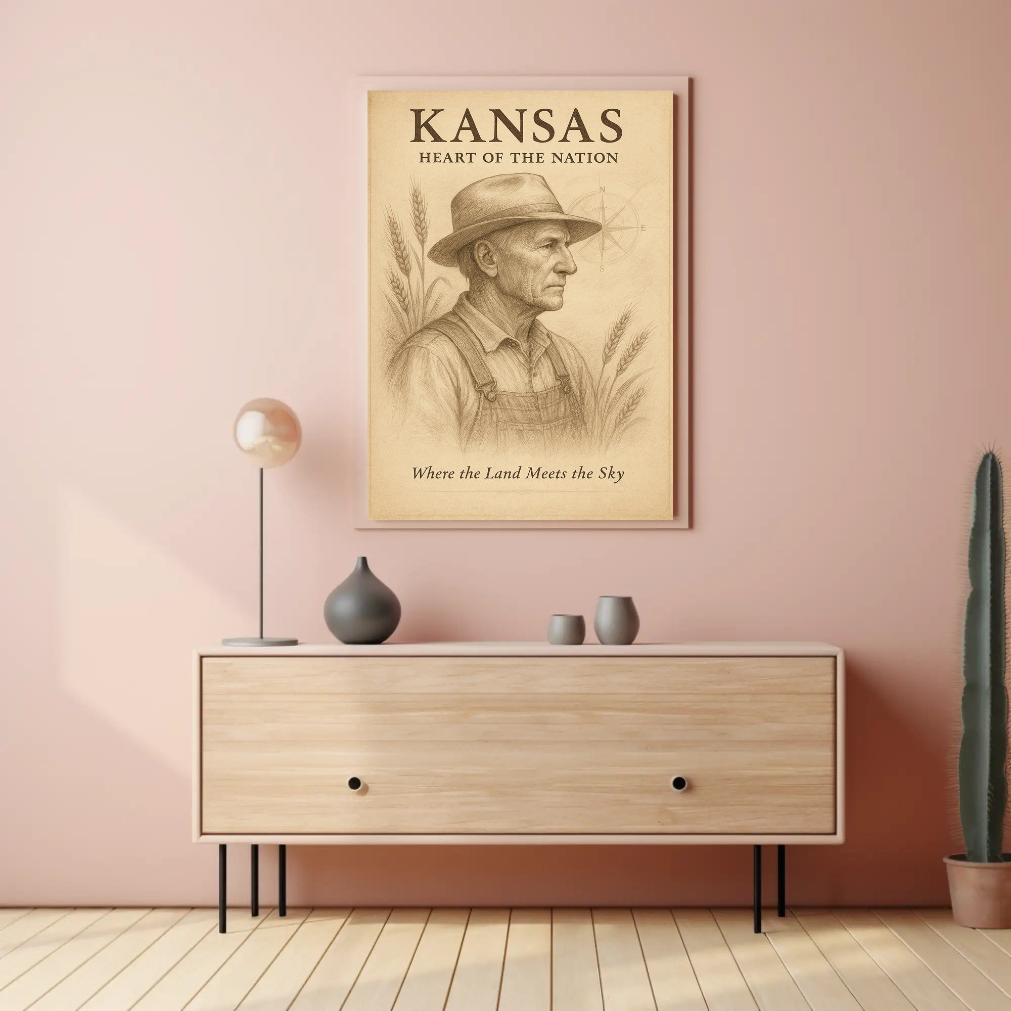 Kansas Heart of the Nation Poster PosterGoat