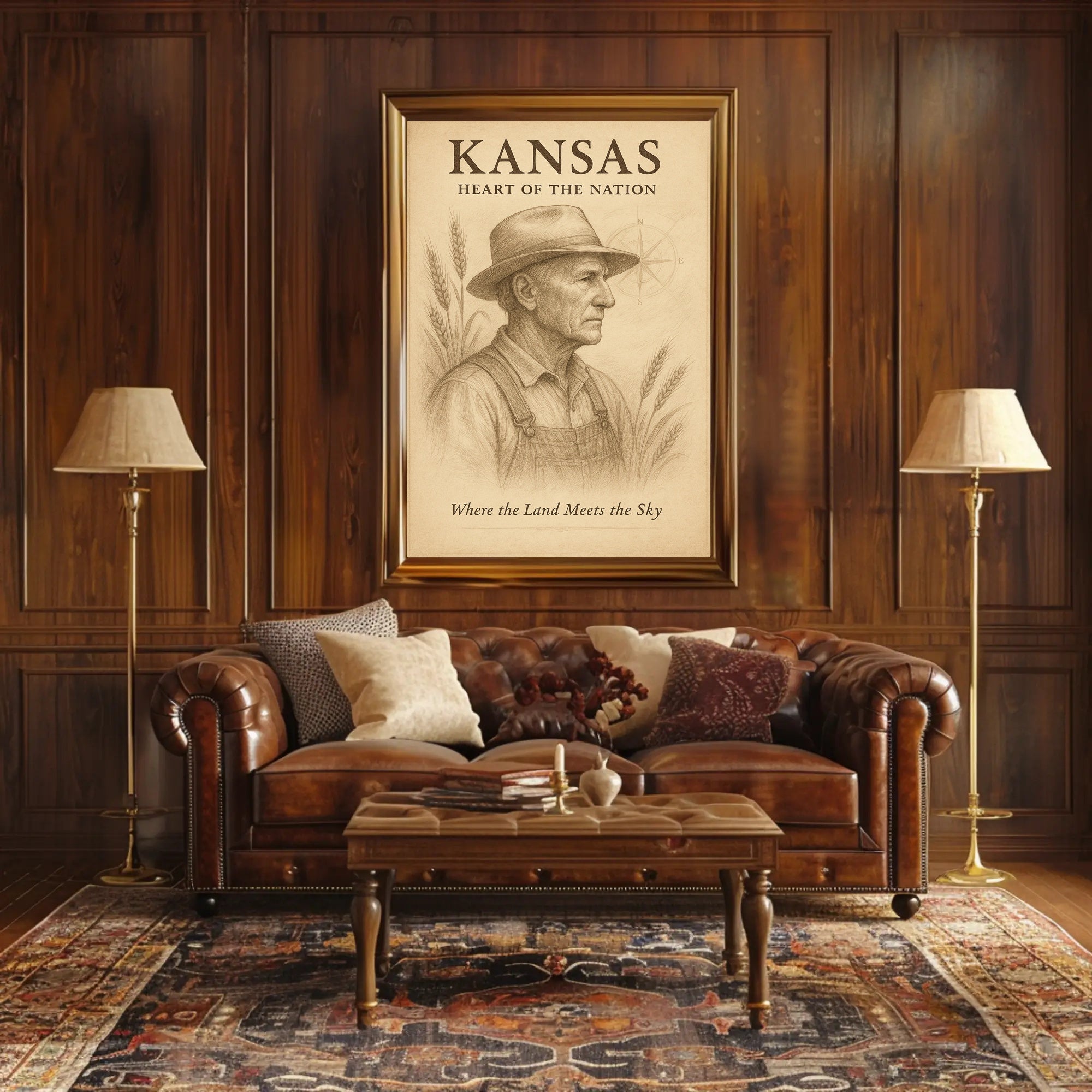 Kansas Heart of the Nation Poster PosterGoat