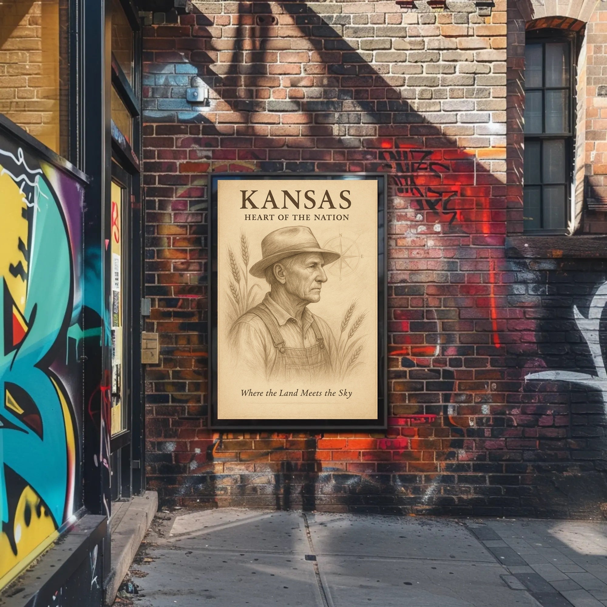 Kansas Heart of the Nation Poster PosterGoat