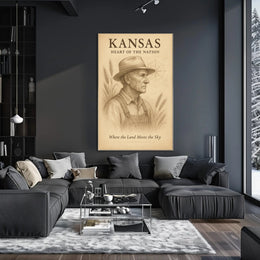 Kansas Heart of the Nation Poster PosterGoat