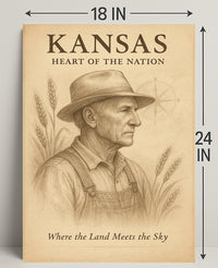 Kansas Heart of the Nation Poster PosterGoat