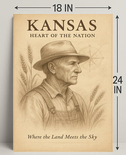 Kansas Heart of the Nation Poster PosterGoat