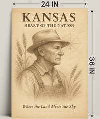 Kansas Heart of the Nation Poster PosterGoat