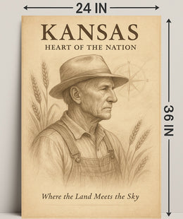 Kansas Heart of the Nation Poster PosterGoat