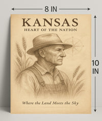 Kansas Heart of the Nation Poster PosterGoat