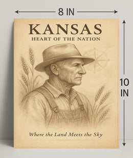 Kansas Heart of the Nation Poster PosterGoat