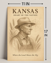 Kansas Heart of the Nation Poster PosterGoat