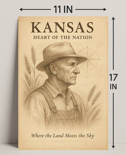 Kansas Heart of the Nation Poster PosterGoat