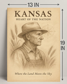 Kansas Heart of the Nation Poster PosterGoat