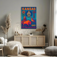 Kansas Heritage Celebration: Vibrant Symbols Cultural Poster PosterGoat