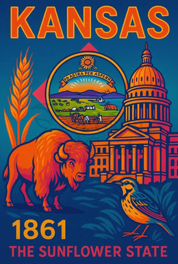 Kansas Heritage Vintage Travel Poster PosterGoat