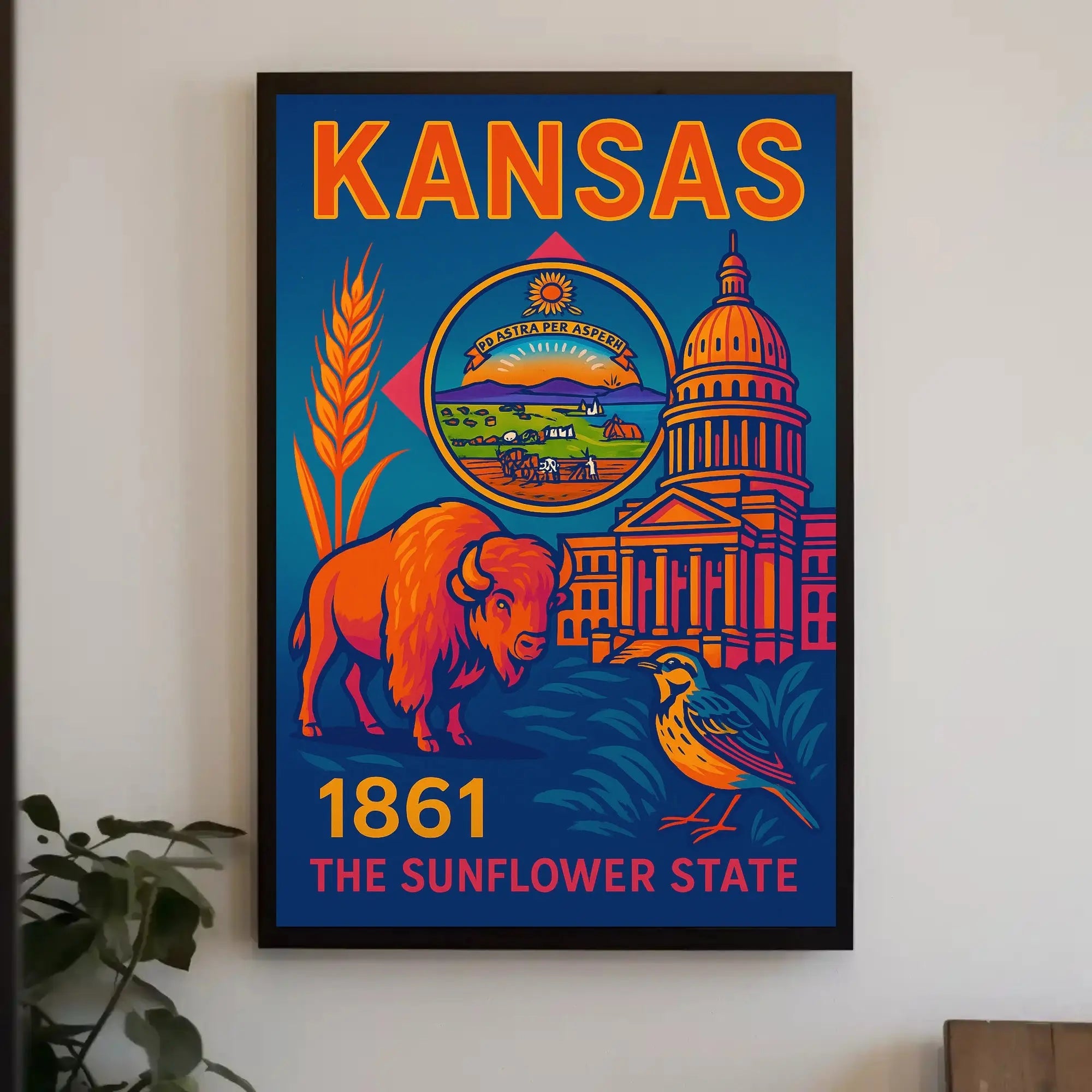 Kansas Heritage Vintage Travel Poster PosterGoat