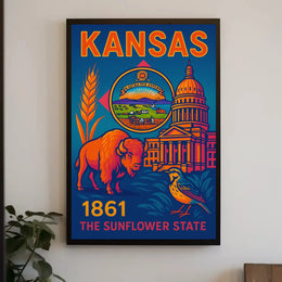 Kansas Heritage Vintage Travel Poster PosterGoat