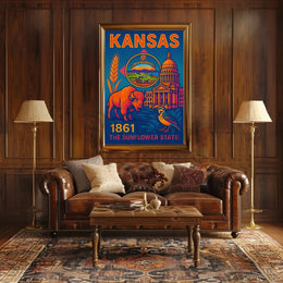 Kansas Heritage Vintage Travel Poster PosterGoat
