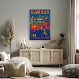 Kansas Heritage Vintage Travel Poster PosterGoat